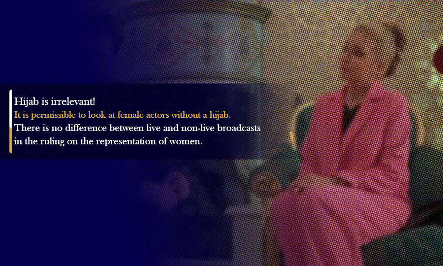 Hijab is irrelevant! It is permissible to look at female actors without a hijab. There is no difference between live and non-live broadcasts in the ruling on the representation of women.